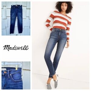 Madewell Womens Slim Straight Leg High Rise Dark Wash‎ Denim Jeans Size 26
